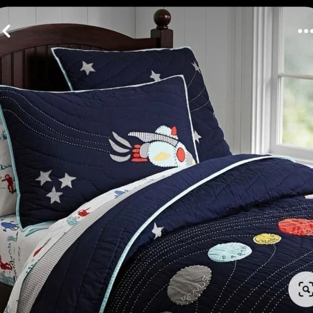 Space-Themed Navy Bedding Set